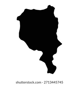 Schwarze Karte des Tessins einzeln auf weißem Hintergrund. Vektorgrafik