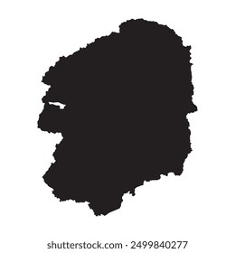 Black map of Tochigi prefecture isolated on white background. Vector illustration