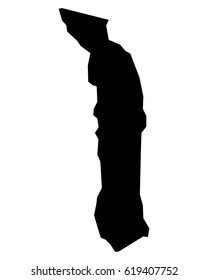 Black map of togo with the regions. eps10 illustration.