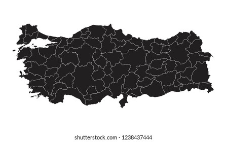 Black map of Turkey