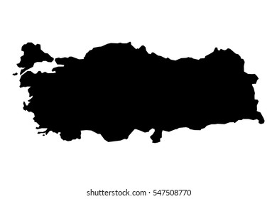 black map of Turkey. eps10 illustration.