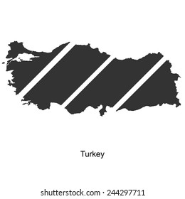 Black map of Turkey for your design, concept Illustration.