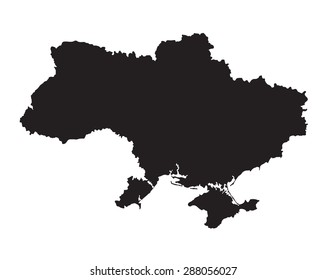 black map of Ukraine