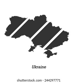 Black map of Ukraine for your design, concept Illustration.