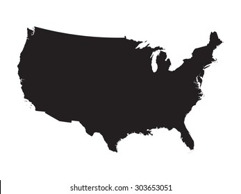 black map of United States