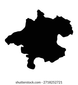 Mapa preto de Alta Áustria isolado no fundo branco. Ilustração vetorial