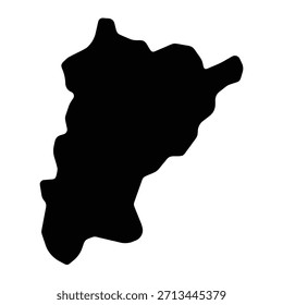 Schwarze Karte von Uri einzeln auf weißem Hintergrund. Vektorgrafik