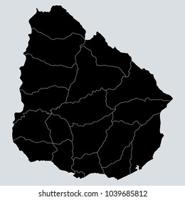 Black Map of Uruguay