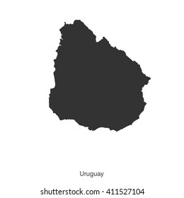 Black map of Uruguay for your design, concept Illustration.