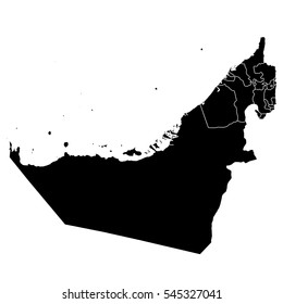 Black map of Uunited Arab Emirates