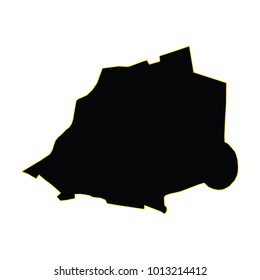 Black Map of Vatican City, Vector map-vatican country on white background..