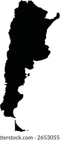 Vetor de mapa preto de Argentina