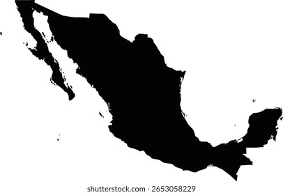 black map vector of Mexico