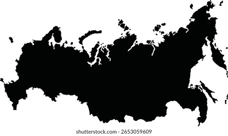 black map vector of Russia