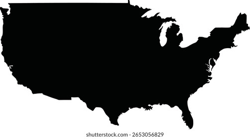Mapa negro Vector de los Estados Unidos de América
