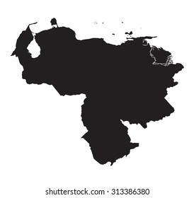 black map of Venezuela