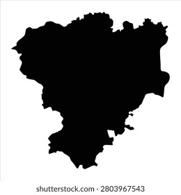 Black map of Volgograd Oblast isolated on white background. Vector illustration
