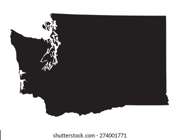 black map of Washington