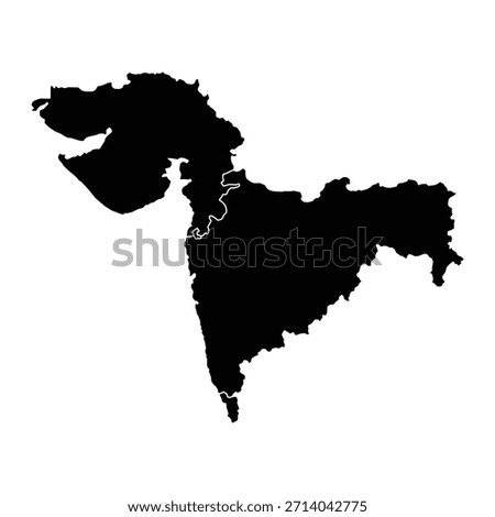 Black map of Western Zonal Council with its administrative division isolated on white background. Vector illustration