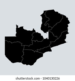 Black Map of Zambia