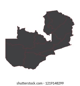 black map of Zambia