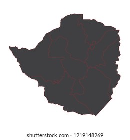 black map of Zimbabwe