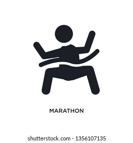 black marathon isolated vector icon. simple element illustration from sport concept vector icons. marathon editable logo symbol design on white background. can be use for web and mobile