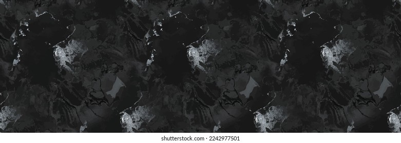 Fondo de Mármol Negro. Pintura de mosaico gris. Color de agua gradiente gris. Patrón de luz negra. Flaca Fluid Elegante. Puntuación de repetición de tintas de alcohol en losa. Acuarela de color de agua metálica. Pintura De Resumen Líquido.