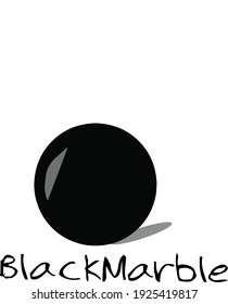 Black Marble Ball Logo Vector With Black Marble Writing Underneath