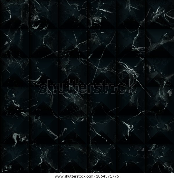 黒大理石の幾何学的な繰り返しタイル 背景 壁紙 ウェブバナー用の高級なシームレスパターン のベクター画像素材 ロイヤリティフリー