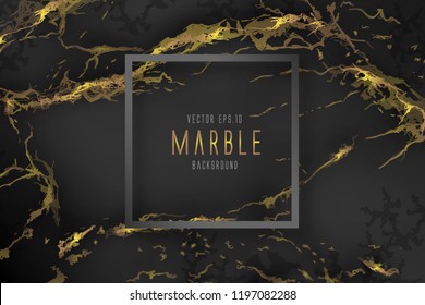 Black marble with golden texture, Vector pattern background.