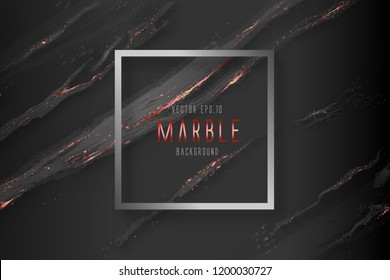 Black Marble With Rose Gold Texture, Vector Pattern Background.