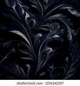 Black marble texture design, colorful dark marble surface, curved golden lines, bright abstract background design - Vector