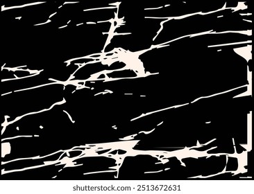 Black marble texture design, dark marble surface, curved golden lines, abstract panoramic background design - Vector illustration