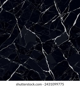 Black marble texture seamless pattern. Vector background