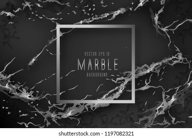 Black marble with white texture, Vector pattern background.