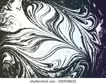 Black marbleized effect. Very beautiful painting. Vector eps10
