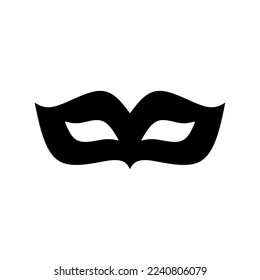 black mardi gras icon isolated on white background