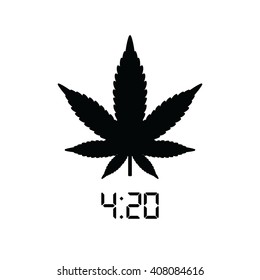 Black marijuana leaf icon