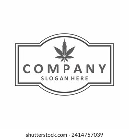 schwarzes Marihuana-Blatt-Logo auf weißem Hintergrund