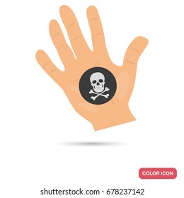 Black mark on the hand color flat icon for web and mobile design