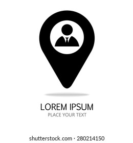 black mark sign. vector icon. white background