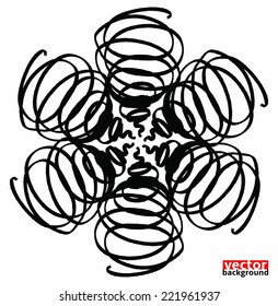 Black Marker abstract shape , hand-drawn vector illustration