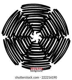 Black Marker abstract shape , hand-drawn vector illustration