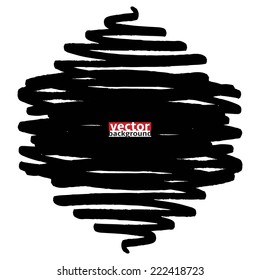Black Marker abstract shape , hand-drawn vector illustration