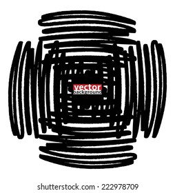 Black Marker abstract shape, hand-drawn vector illustration
