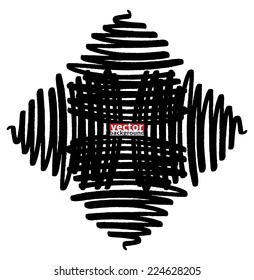 Black Marker abstract shape, hand-drawn vector illustration