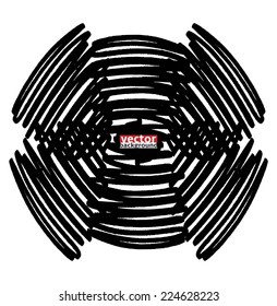 Black Marker abstract shape, hand-drawn vector illustration
