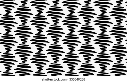 Black marker drawn hatched zigzag.Hand drawn with paint brush seamless background. Abstract texture. Modern irregular tilable design.