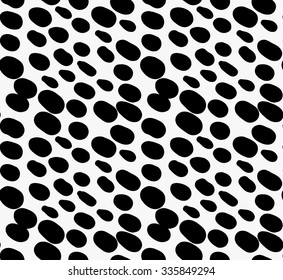 Black marker drawn simple big dots.Hand drawn with paint brush seamless background. Abstract texture. Modern irregular tilable design.